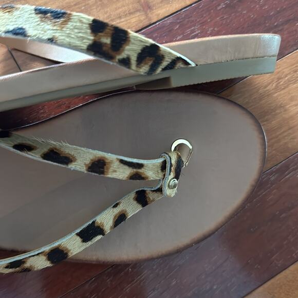 NEW Aldo Animal Print Thong Sandals Flip Flops 8.5 Brown Resortwear Beach Cruise - Picture 5 of 6